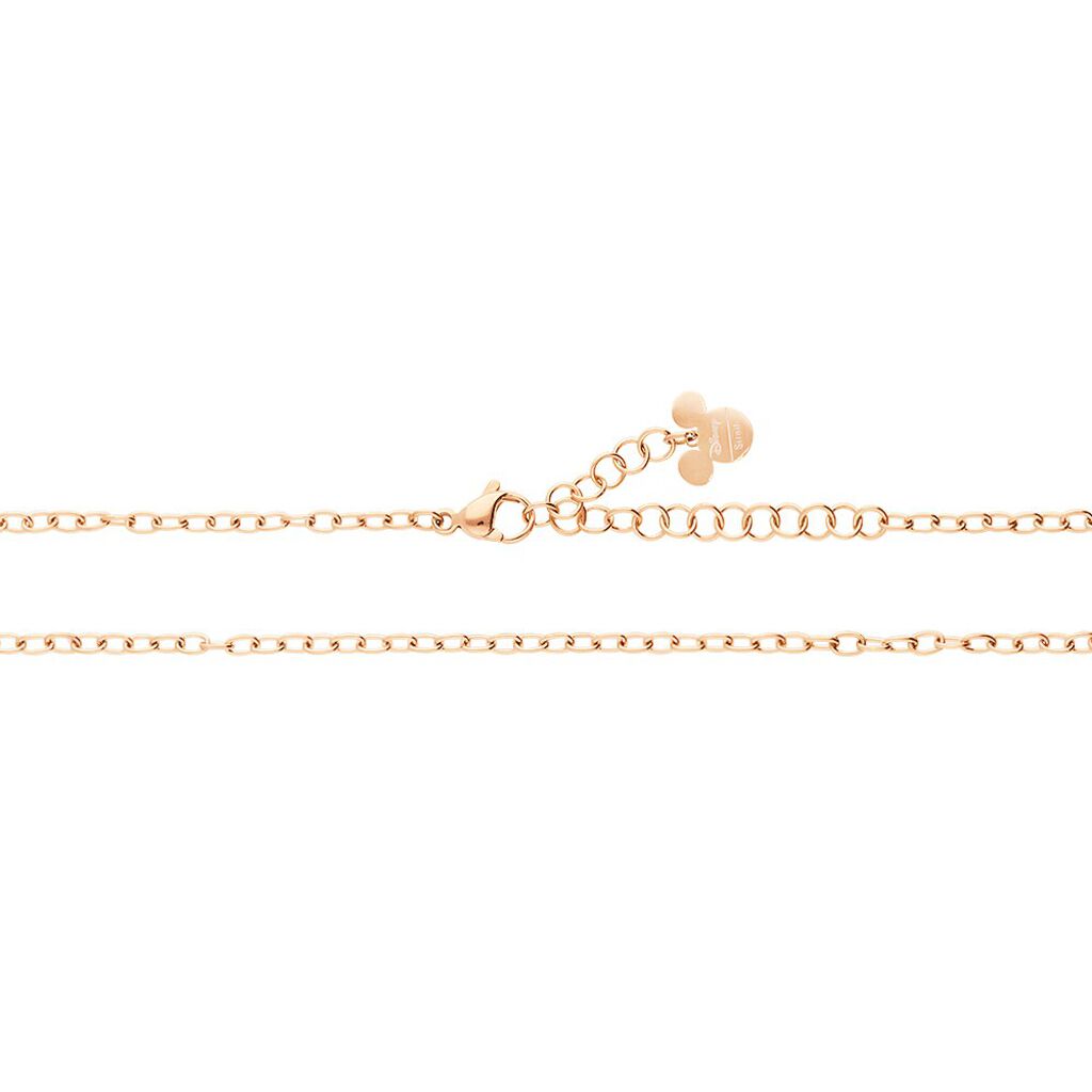 Collana Lady Message Acciaio Rosato Disney e Cristalli