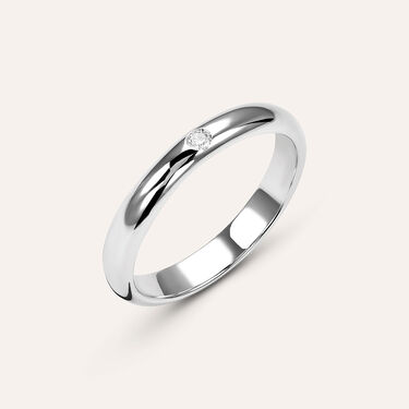 Fede Classica Leggera 3.2 mm Oro Bianco Diamante