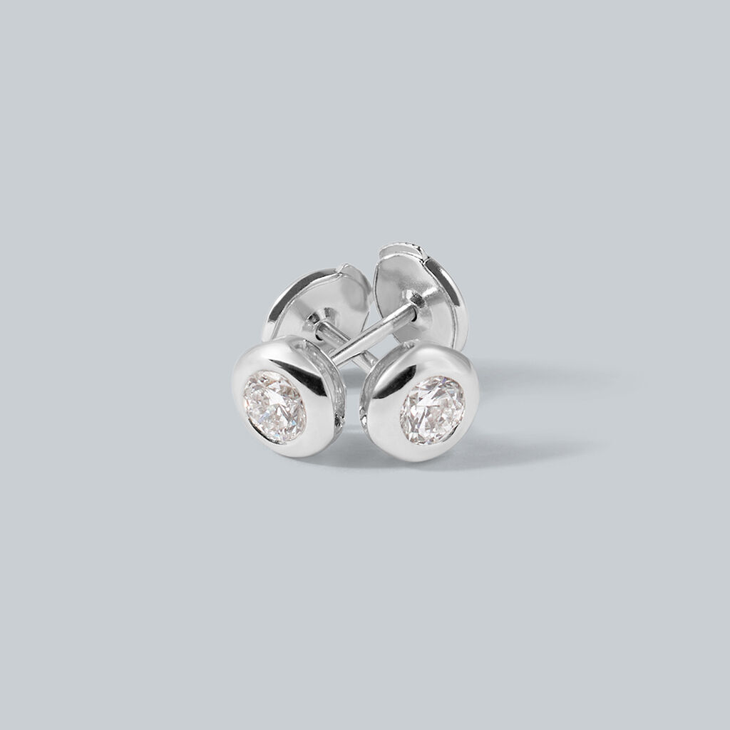Orecchini Lobo Punto Luce Diamade Oro Bianco Diamante Lab-Grown - Orecchini a Lobo Donna | Stroili