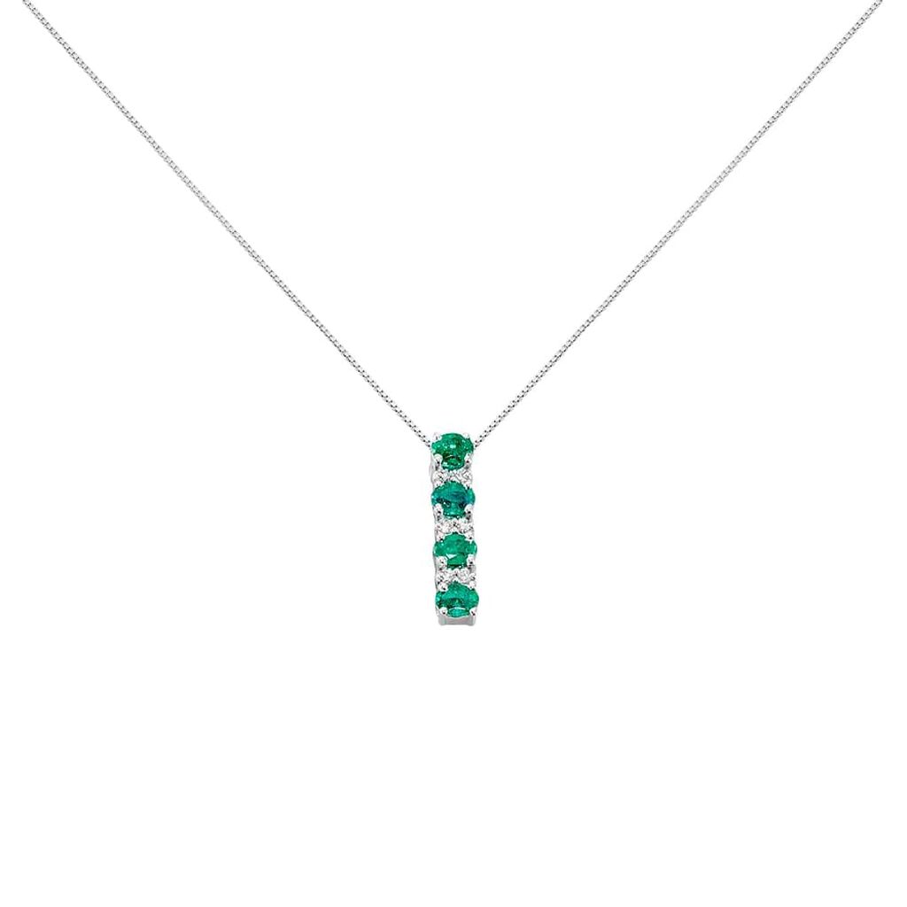 Collana Elizabeth Crown Oro Bianco Smeraldo Diamante - Collane Donna | Stroili