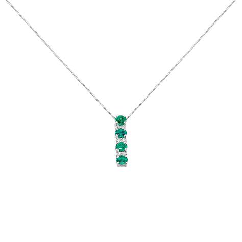 Collana Elizabeth Crown Oro Bianco Smeraldo Diamante - Collane Donna | Stroili