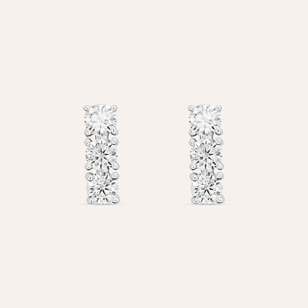 Orecchini Pendenti Trilogy Claire Oro Bianco Cubic Zirconia - Orecchini Pendenti Donna | Stroili
