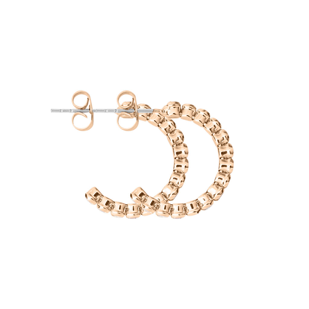 Orecchini A Cerchio Romantic Shine Metallo Rosa Cristallo - Orecchini a Cerchio Donna | Stroili