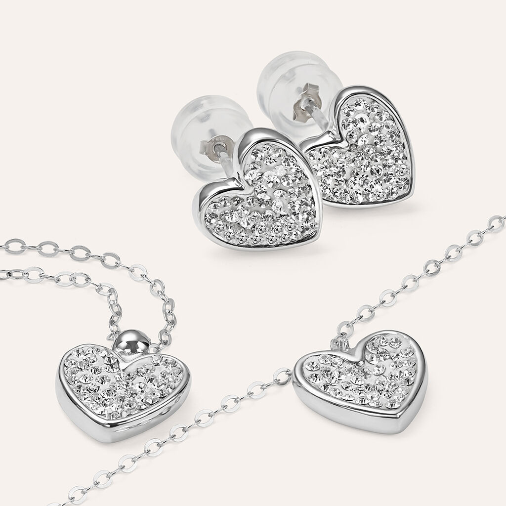 Collana Christelle Oro Bianco Cristallo