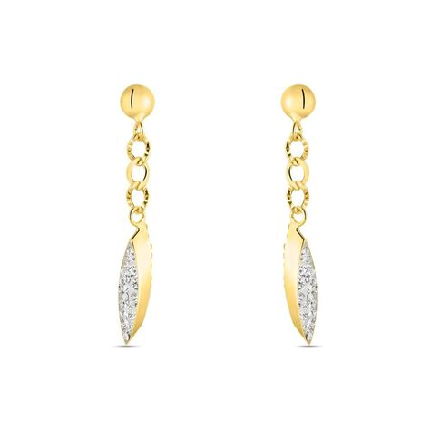 Orecchini Pendenti Crystal Gold Oro Giallo Cristallo - Orecchini Pendenti Donna | Stroili