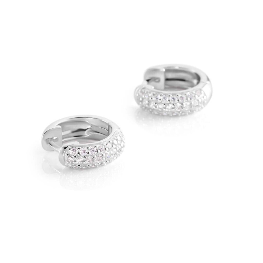 Orecchini A Cerchio Silver Shine Argento Rodiato Cubic Zirconia - Orecchini a Cerchio Donna | Stroili