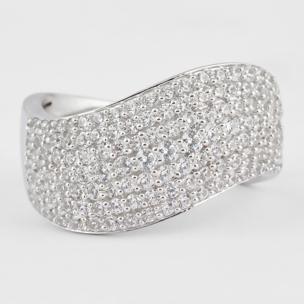 Anello Fascia Silver Shine Argento Rodiato Cubic Zirconia - Anelli con Pietre Donna | Stroili