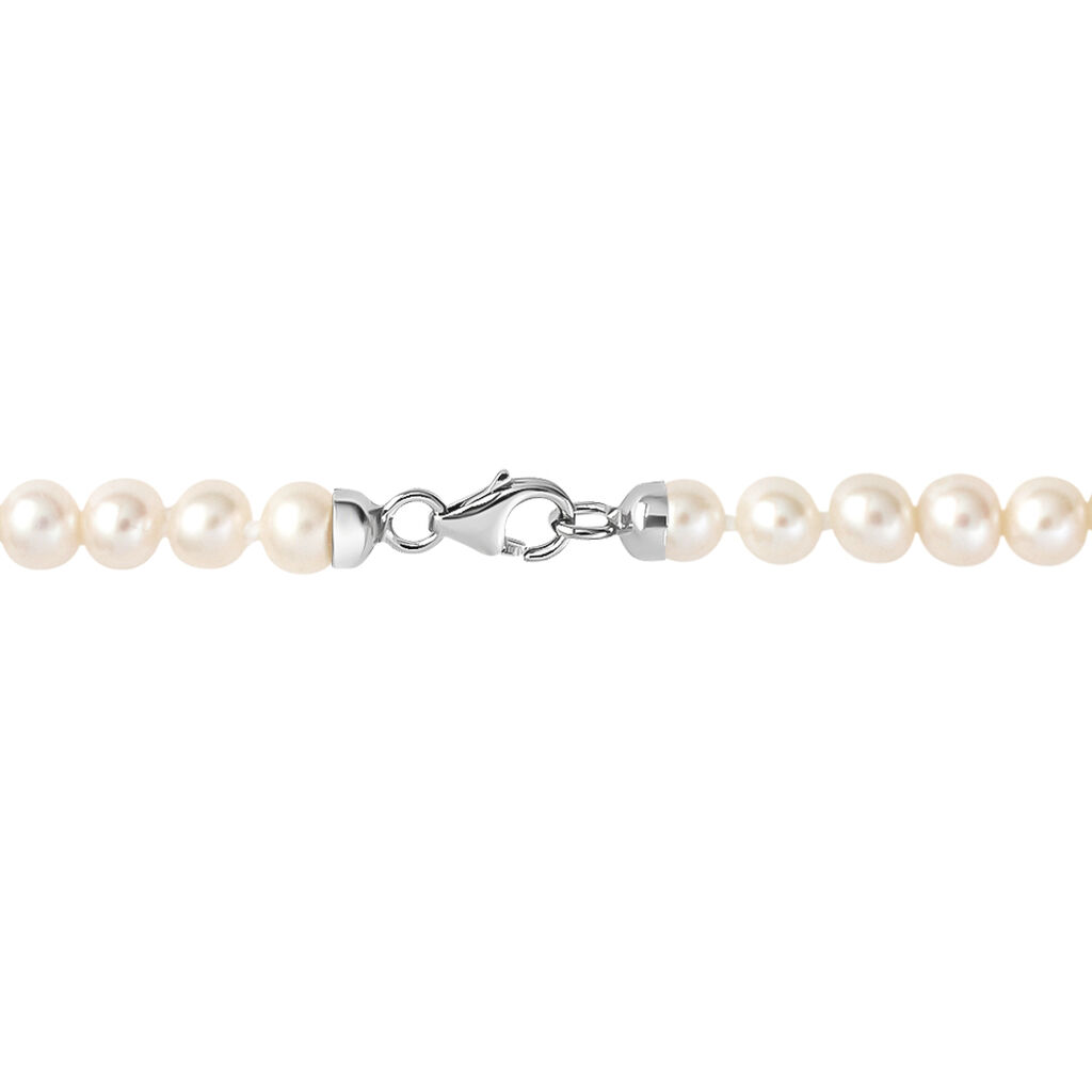 Collana Gabrielle Oro Bianco Perla D'Acqua Dolce Cristallo - Collane Donna | Stroili