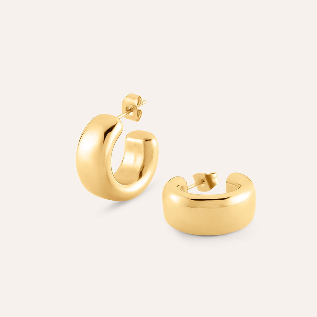 Orecchini A Cerchio Radiance Acciaio Dorato