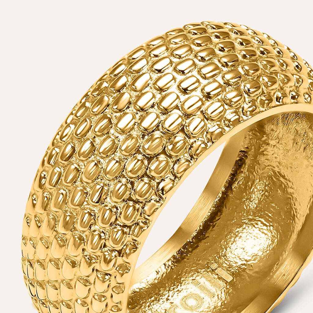 Anello Fascia Lady Code Acciaio Dorato - Anelli Moderni Donna | Stroili