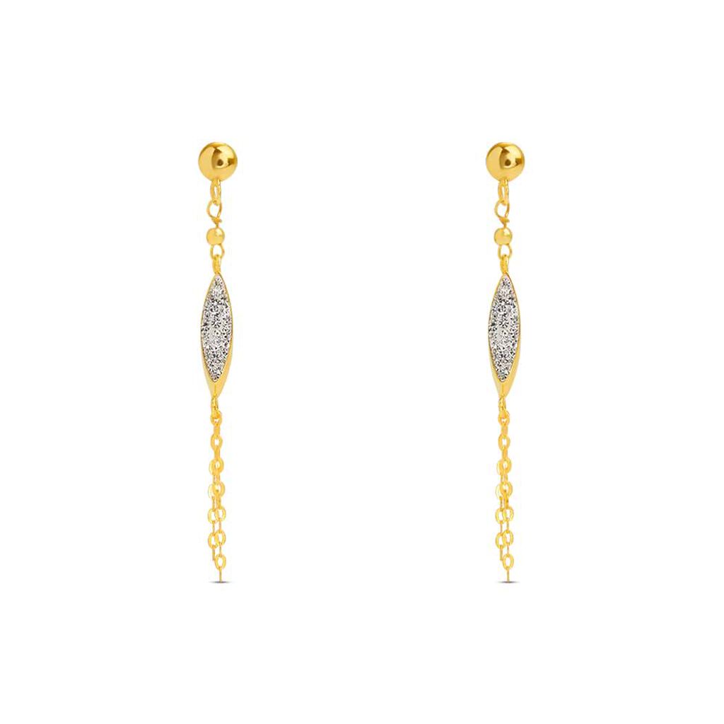 Orecchini Pendenti Christelle Oro Giallo Cristallo - Orecchini Pendenti Donna | Stroili
