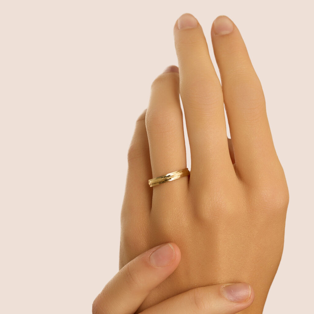 Fede Classica Diamantata 3 mm Oro Giallo