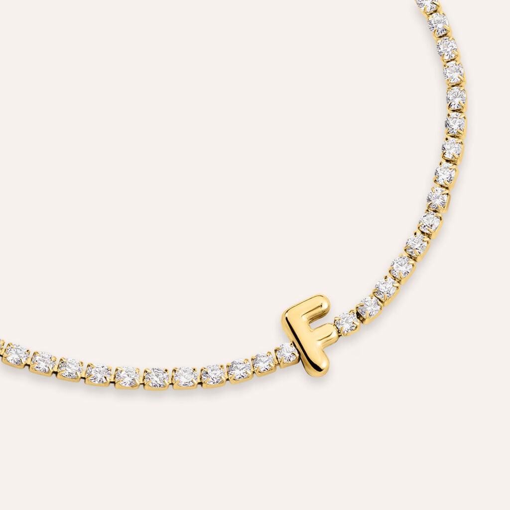 Bracciale Tennis Aura Acciaio Dorato Cubic Zirconia