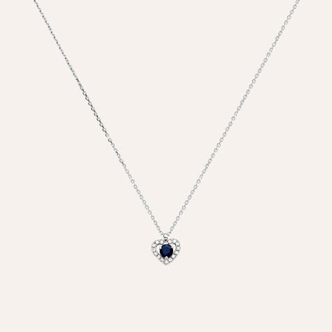 Collana Charlotte Oro Bianco Zaffiro Diamante - Collane Donna | Stroili