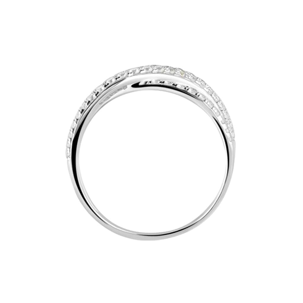 Anello Fascia Claire Oro Bianco Cubic Zirconia - Anelli a Fascia Larga Donna | Stroili