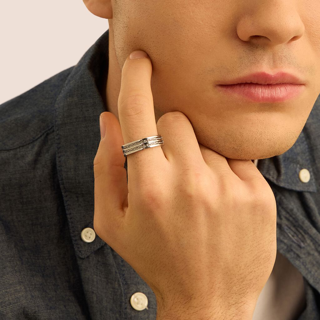 Anello Fascia Man Code Acciaio