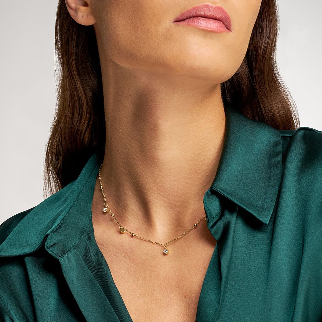 Collana Lady Chic Acciaio Dorato Cristallo - Collane Donna | Stroili