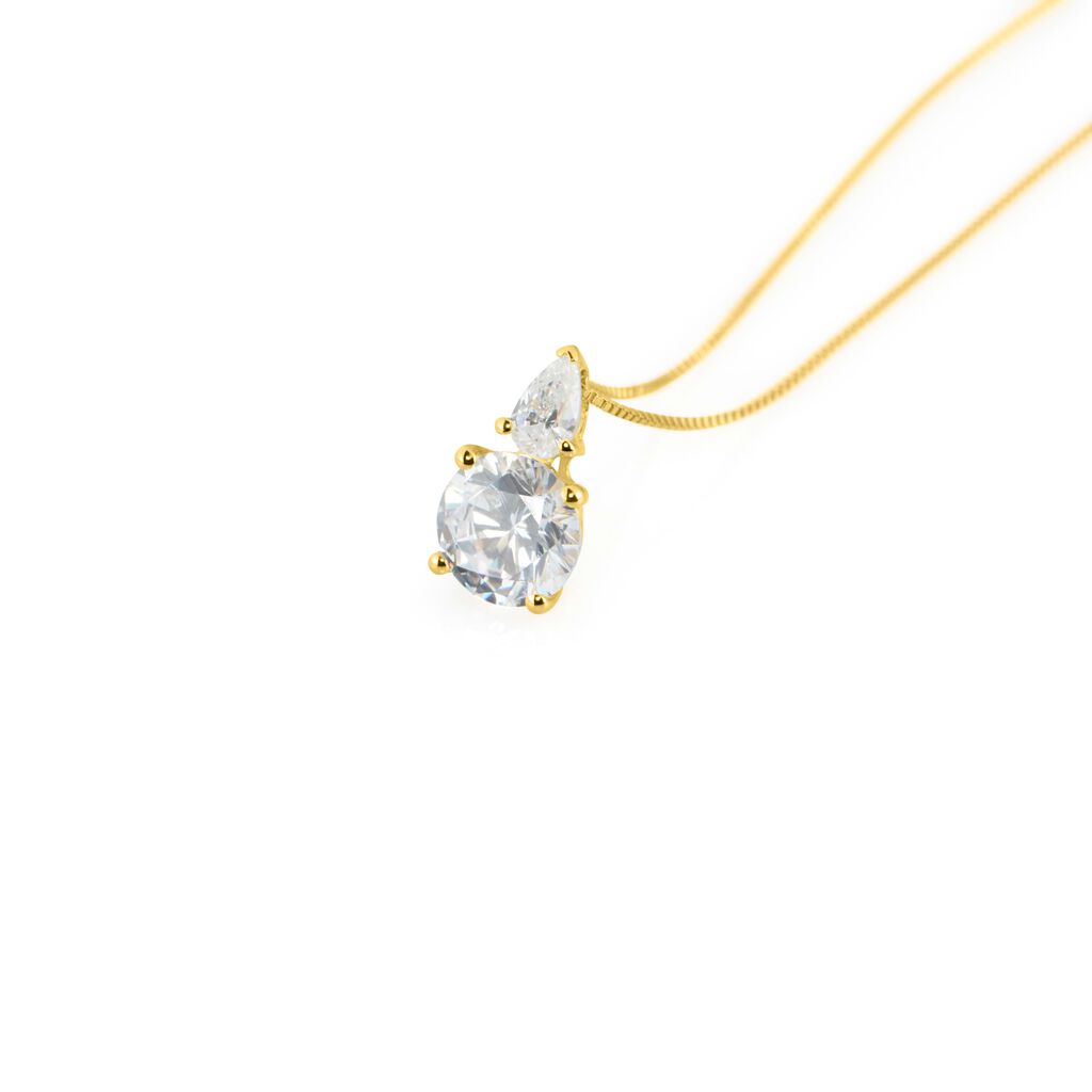 Collana Doppio Punto Luce Claire Oro Giallo Cubic Zirconia - Collane Punto Luce Donna | Stroili