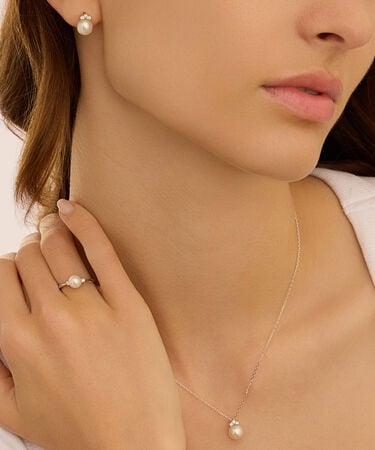 Collana Gold Pearls Oro Bianco Perla D'Acqua Dolce Diamante