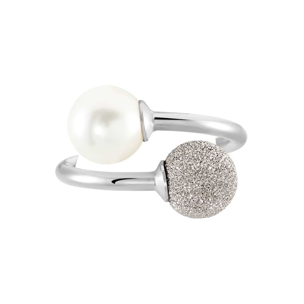 Anello Contrarie Silver Pearls Argento Rodiato Perla sintentica - Anelli con Pietre Donna | Stroili
