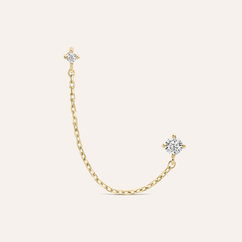 Mono Orecchino Lobo Punto Luce Golden Dreams Placcato Oro Giallo Cubic Zirconia