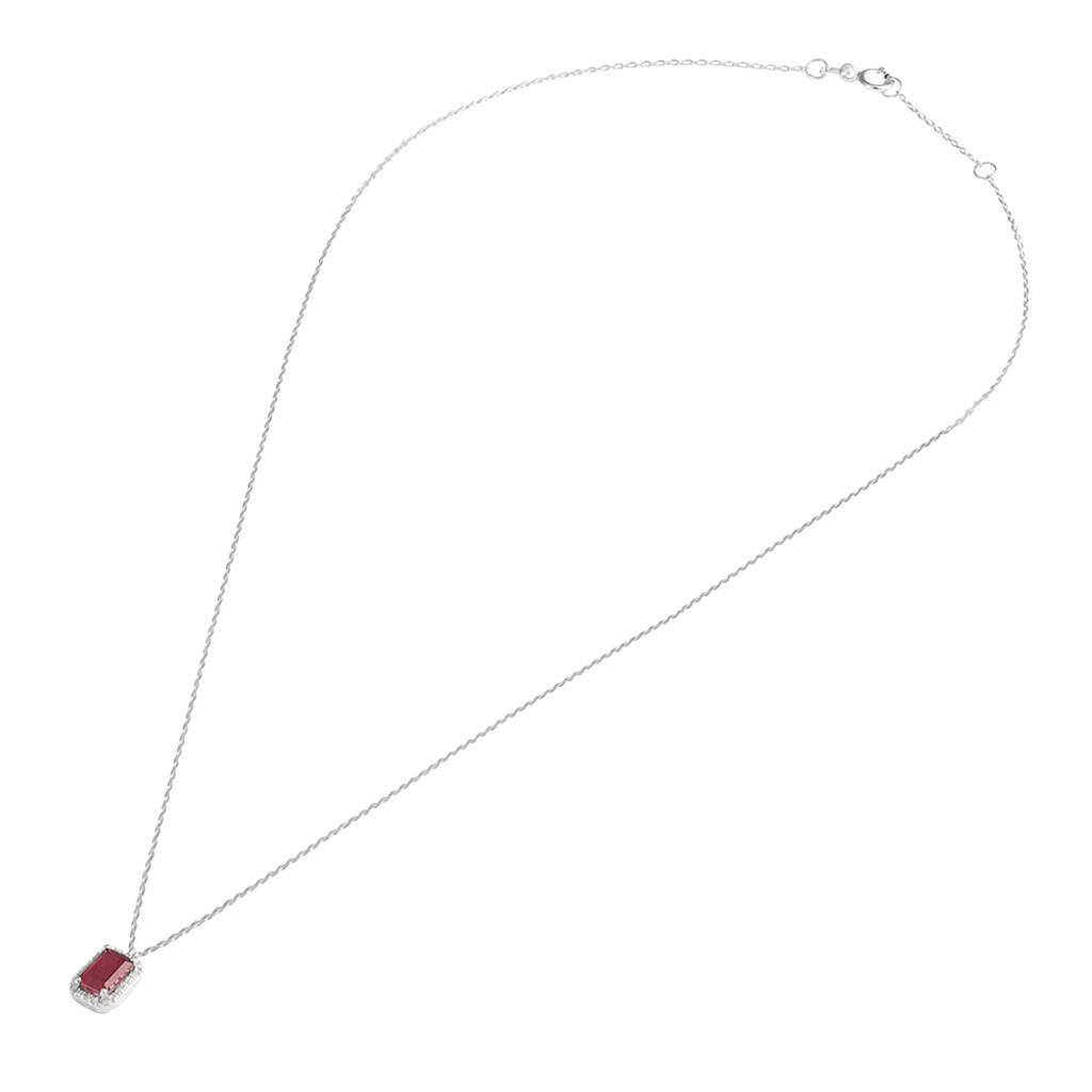 Collana Charlotte Oro Bianco Rubino Diamante - Collane Donna | Stroili