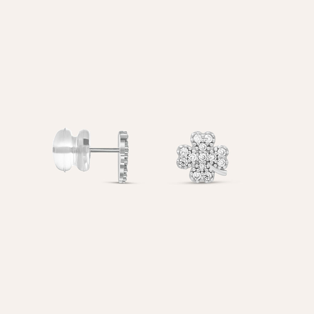 Orecchini Lobo Claire Oro Bianco Cubic Zirconia - Orecchini a Lobo Donna | Stroili