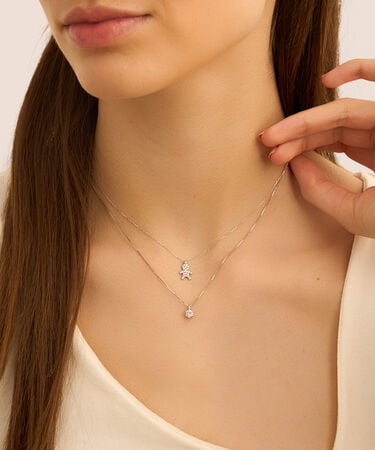 Collana Punto Luce Claire Oro Bianco Cubic Zirconia