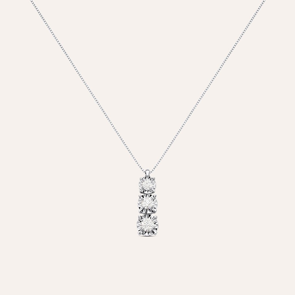 Collana Trilogy Diamotion Oro Bianco Diamante
