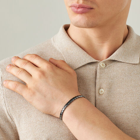 Bracciale Catena Man Code Acciaio Bicolore Bianco / Nero - Bracciali Uomo | Stroili