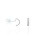 Orecchini a lobo a cerchio in oro bianco e zirconi