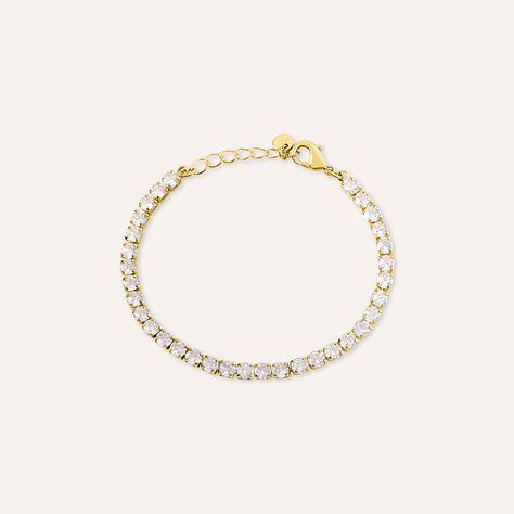 Bracciale Tennis Romantic Shine Metallo Dorato Cristallo - Bracciali Tennis Donna | Stroili
