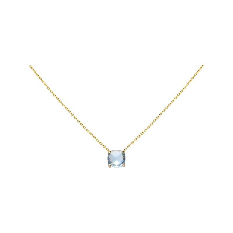 Girocollo placcato oro con pietra azzurraOrecchini a lobo placcato oro con pietra rosa - Collane Donna | Stroili