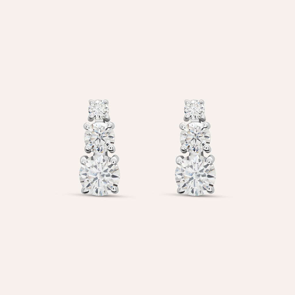 Orecchini Pendenti Trilogy Claire Oro Bianco Cubic Zirconia - Orecchini Pendenti Donna | Stroili