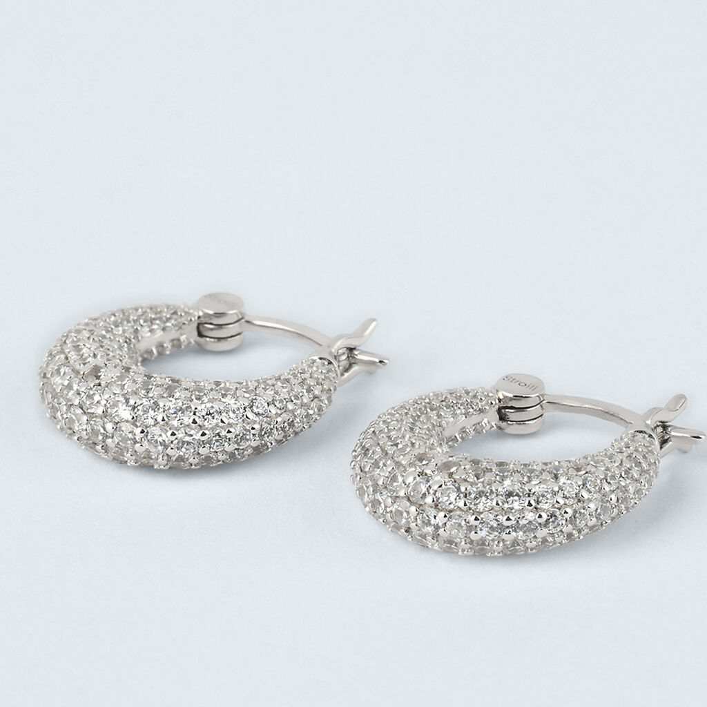 Orecchini A Cerchio Silver Shine Argento Rodiato Cubic Zirconia - Orecchini a Cerchio Donna | Stroili