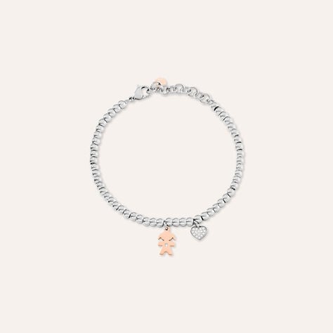 Bracciale Lady Chic Acciaio Bicolore Bianco / Rosa Cubic Zirconia - Bracciali Donna | Stroili