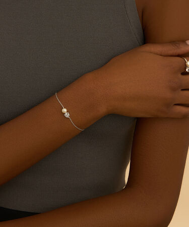 Bracciale Silver Pearls Argento Rodiato Perla sintetica Cubic Zirconia