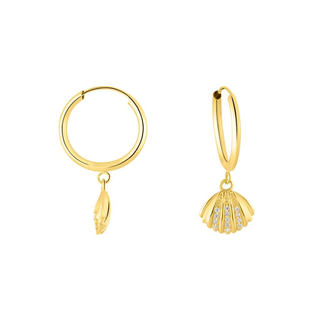 Orecchini A Cerchio Toujours Oro Giallo Cubic Zirconia