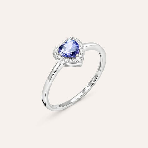 Anello Solitario Jasmine Oro Bianco Tanzanite Diamante - Anelli con Pietre Donna | Stroili