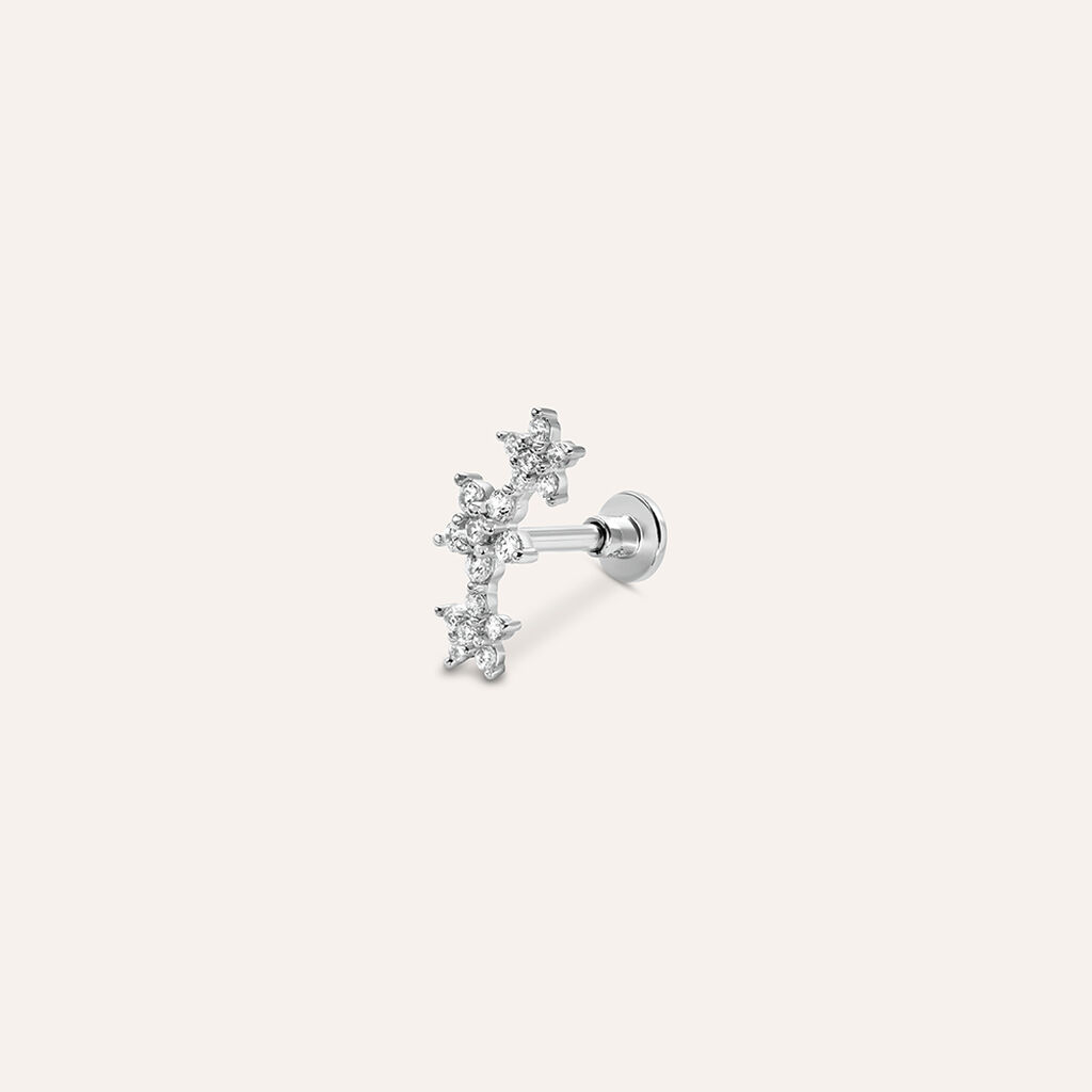 Piercing Orecchio Bon Ton Oro Bianco Cubic Zirconia