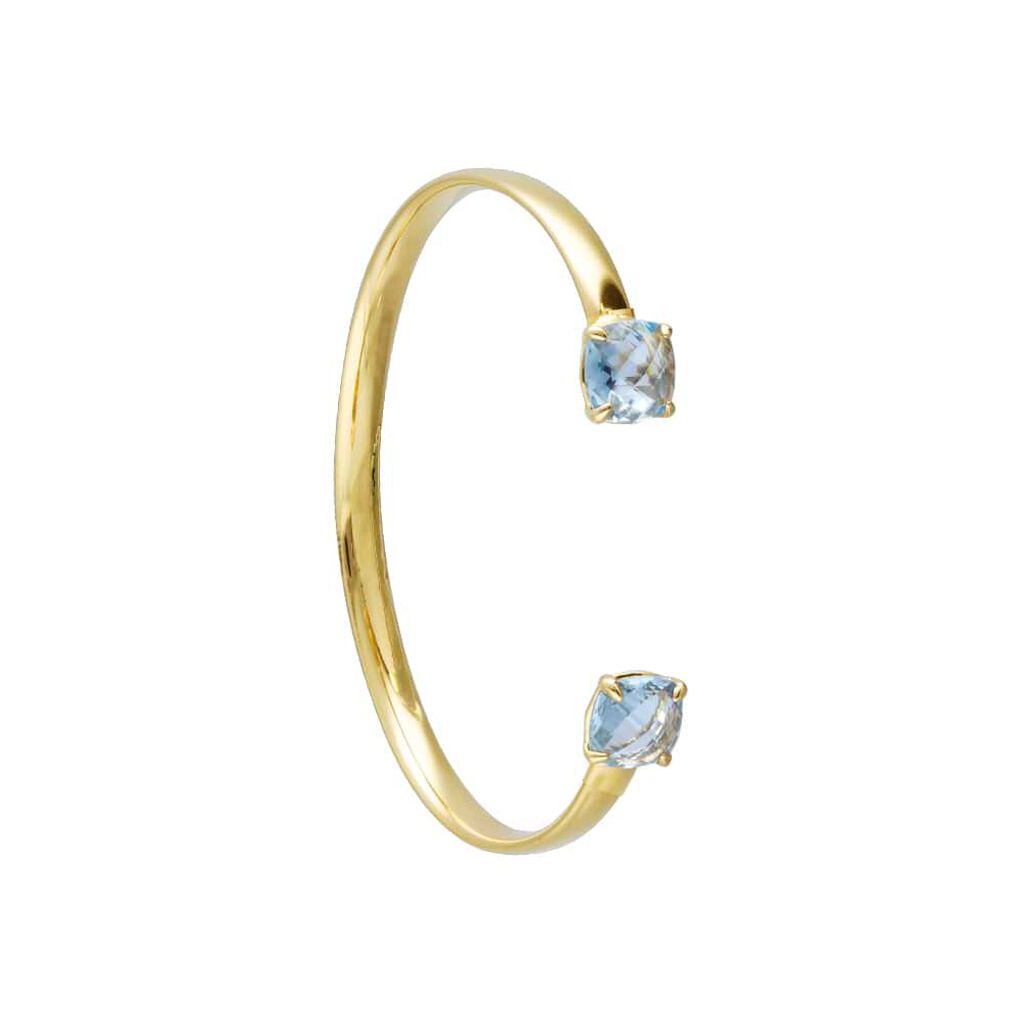 Bangle placcato oro con pietra azzurraBangle placcato oro con pietra rosa