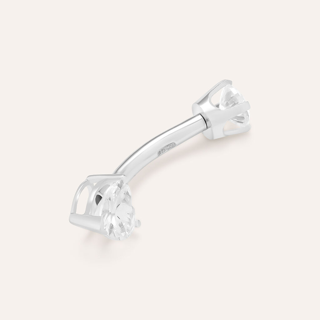 Piercing Ombelico Punto Luce Bon Ton Oro Bianco Cubic Zirconia