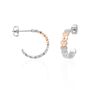 Orecchini a cerchio Lady Chic Acciaio Bicolore Cuore e Cristalli