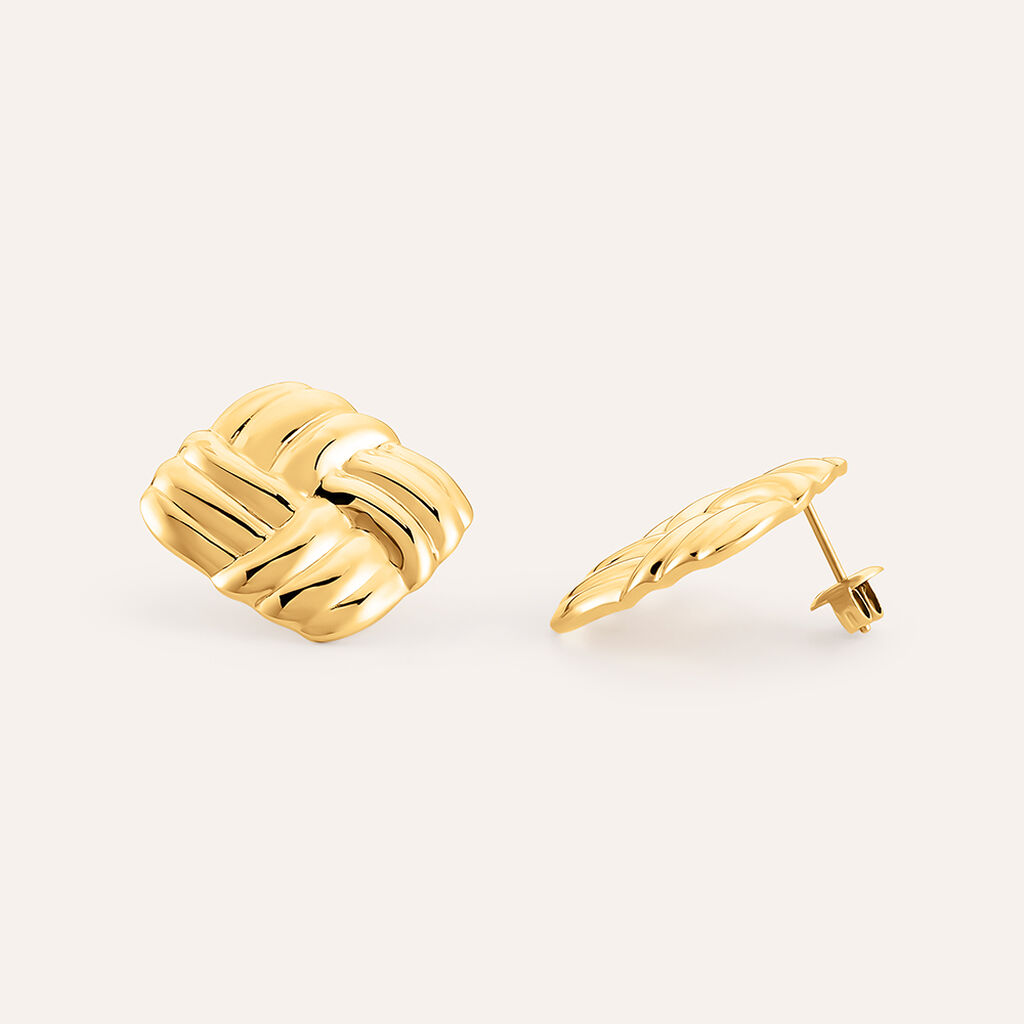 Orecchini Lobo Radiance Acciaio Dorato