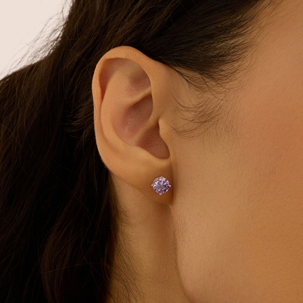 Orecchini Lobo Punto Luce Silver Rainbow Argento Rodiato Cubic Zirconia