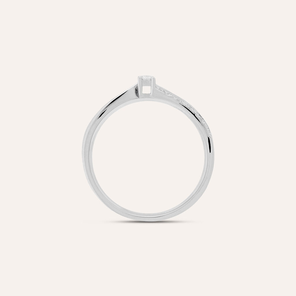 Anello Solitario Grace Oro Bianco Diamante - Anelli con Pietre Donna | Stroili
