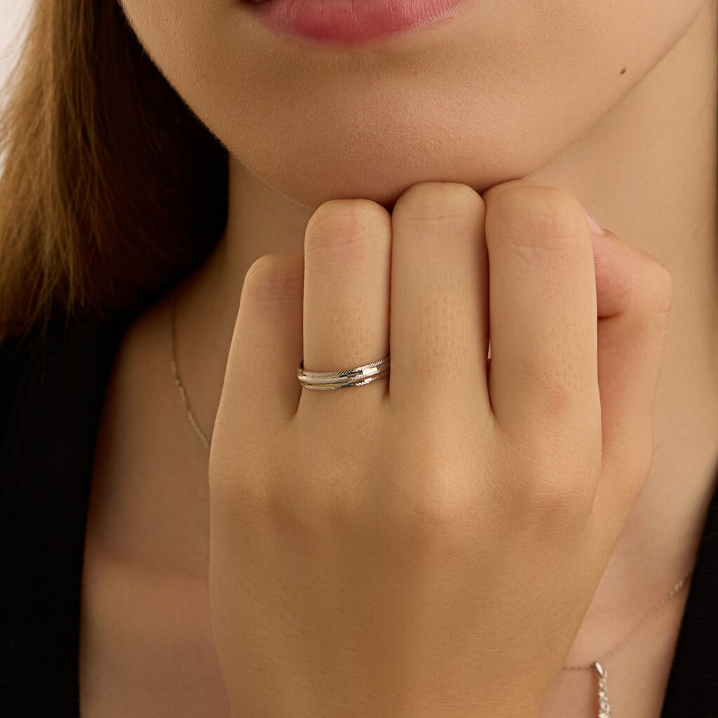 Fede Classica Diamantata 3 mm Oro Bianco