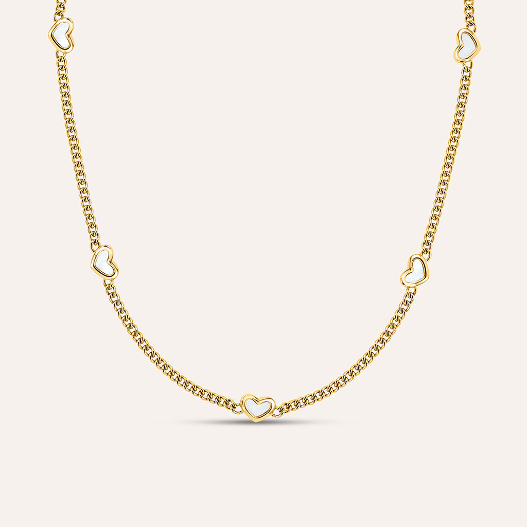 Collana Radiance Acciaio Dorato Madreperla