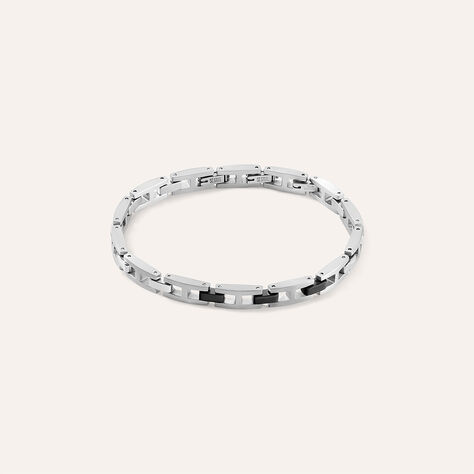Bracciale Man Code Acciaio Bicolore Bianco / Nero - Bracciali Uomo | Stroili