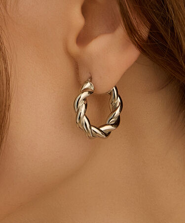 Orecchini A Cerchio Silver Collection Argento Rodiato